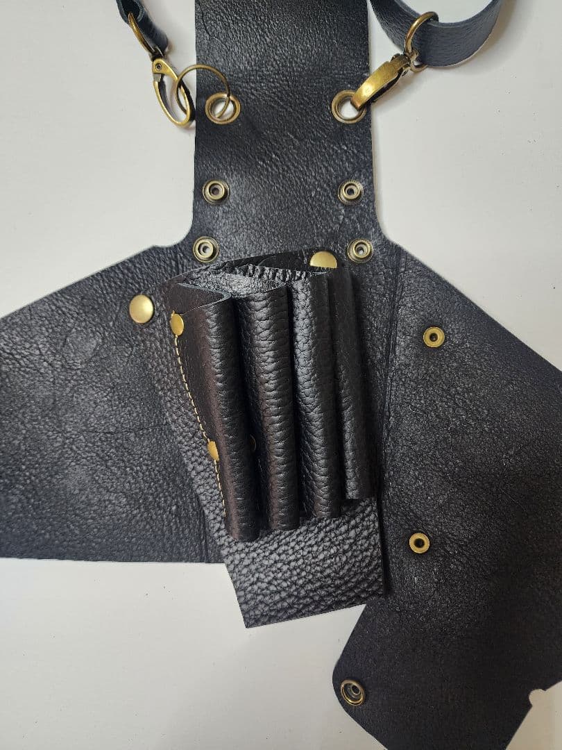 シザーケース本革 4丁タイプ 黒