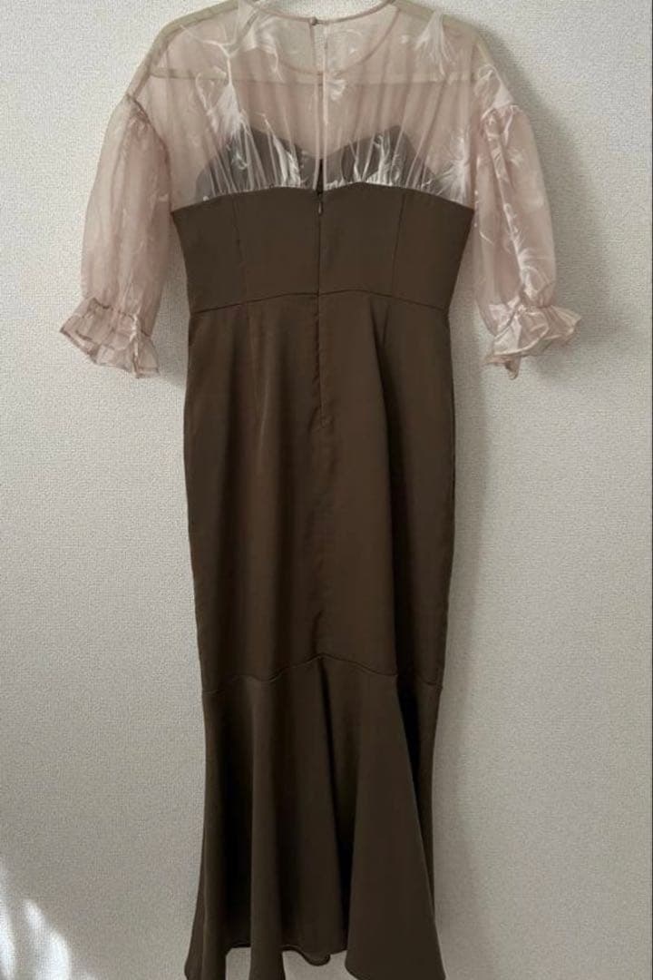 Acka sheer puff dress ブラウン　size2