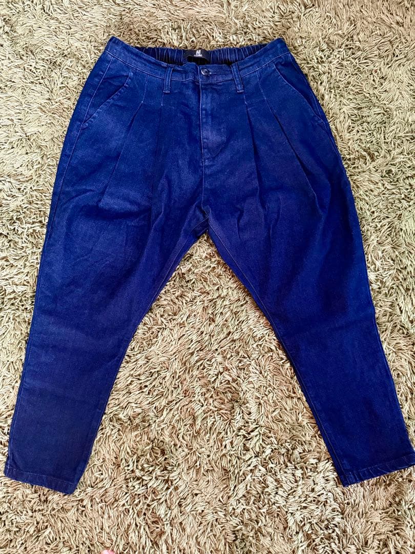 ダークブルー サルエルパンツ デニム