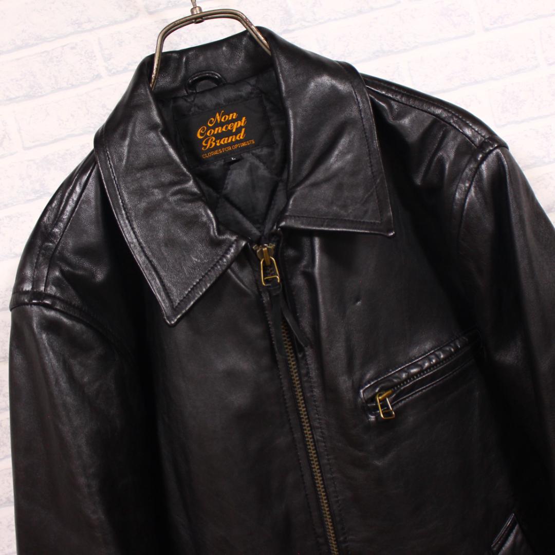 ラムレザー シングル ライダース ジャケット 裏地 キルティング 革ジャン