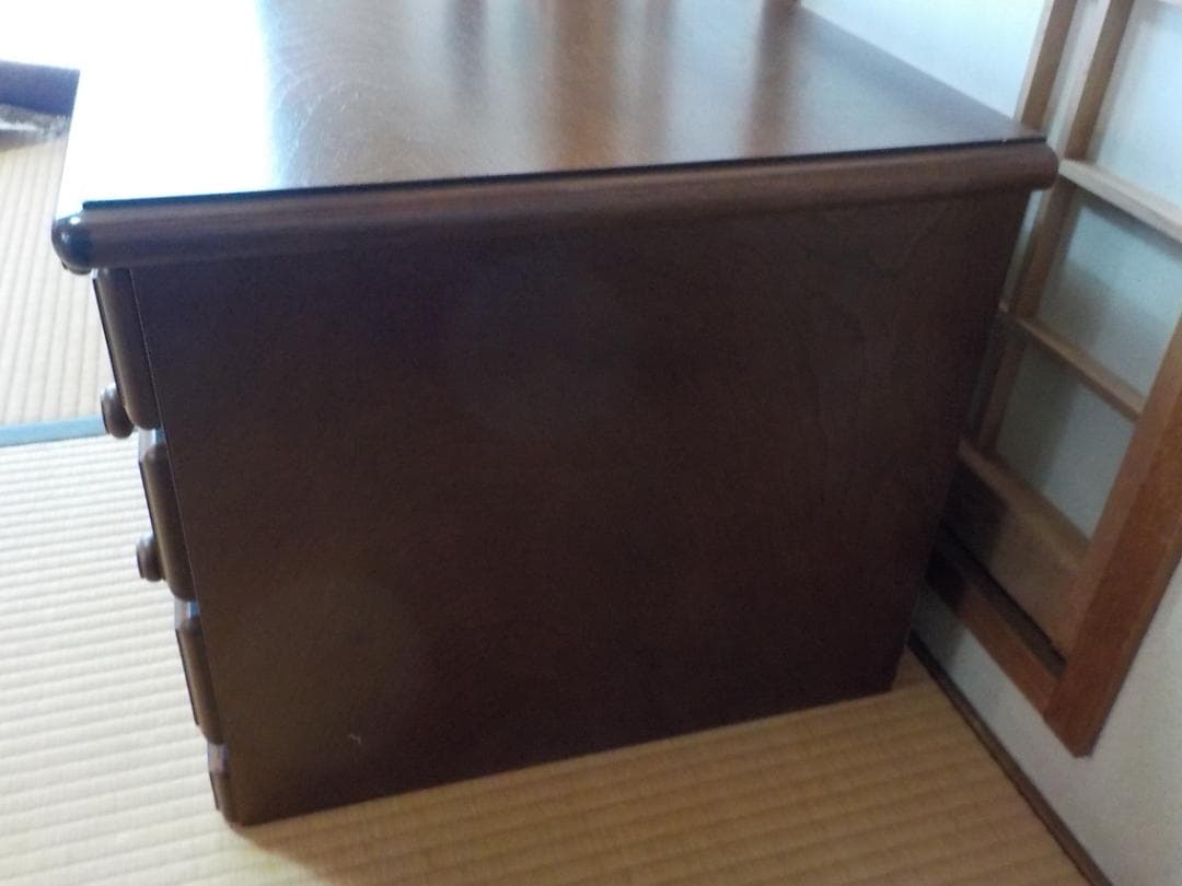 木製文机 4引き出し ブラウン