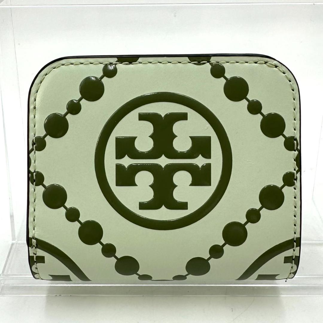 トリーバーチ Tモノグラム コントラスト エンボス ミニウォレット 二つ折り財布