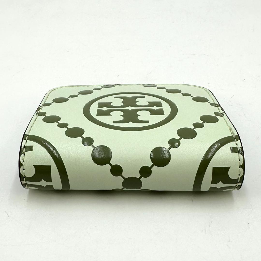 トリーバーチ Tモノグラム コントラスト エンボス ミニウォレット 二つ折り財布