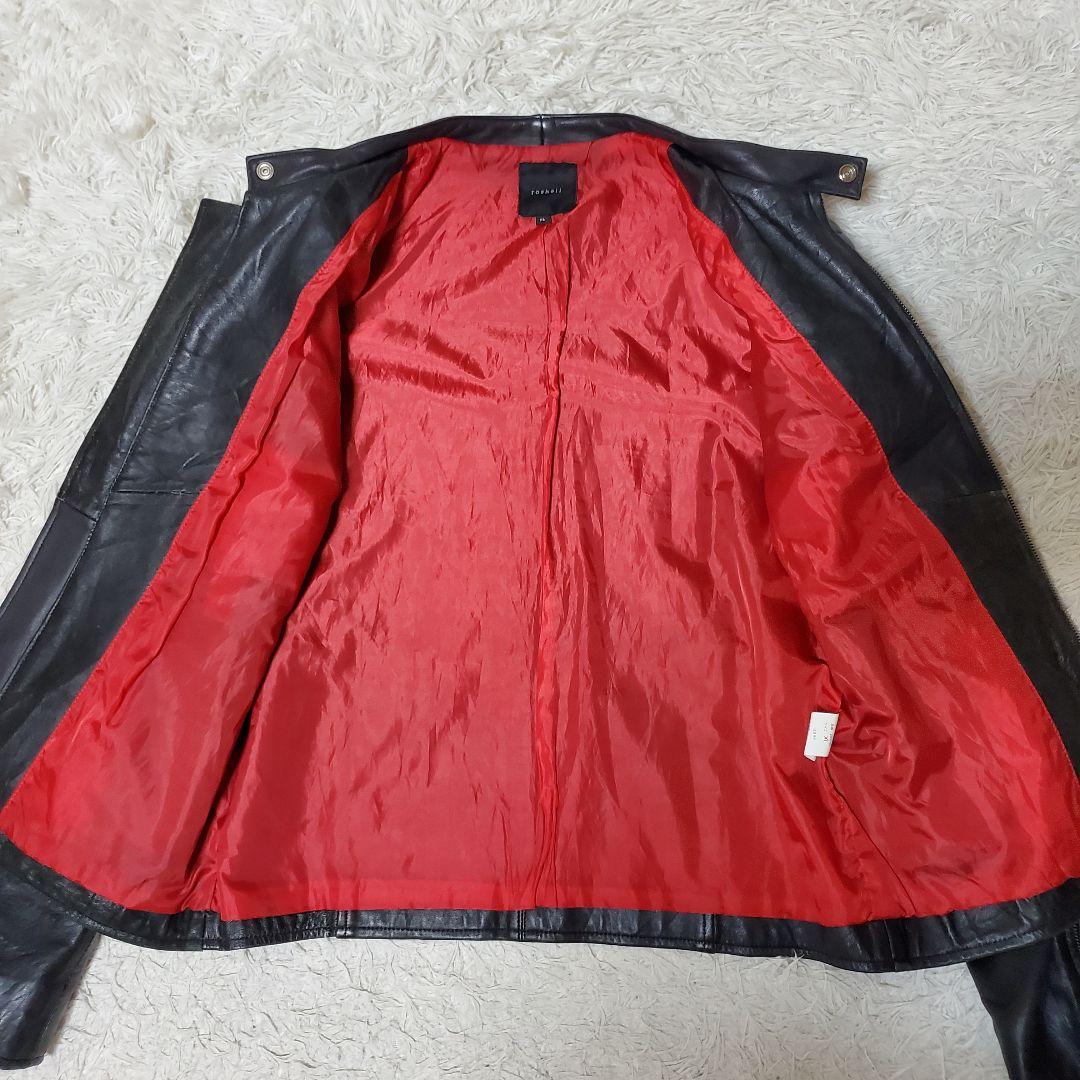 XL ROSHELL ラムレザー ライダース キルティング ブラック