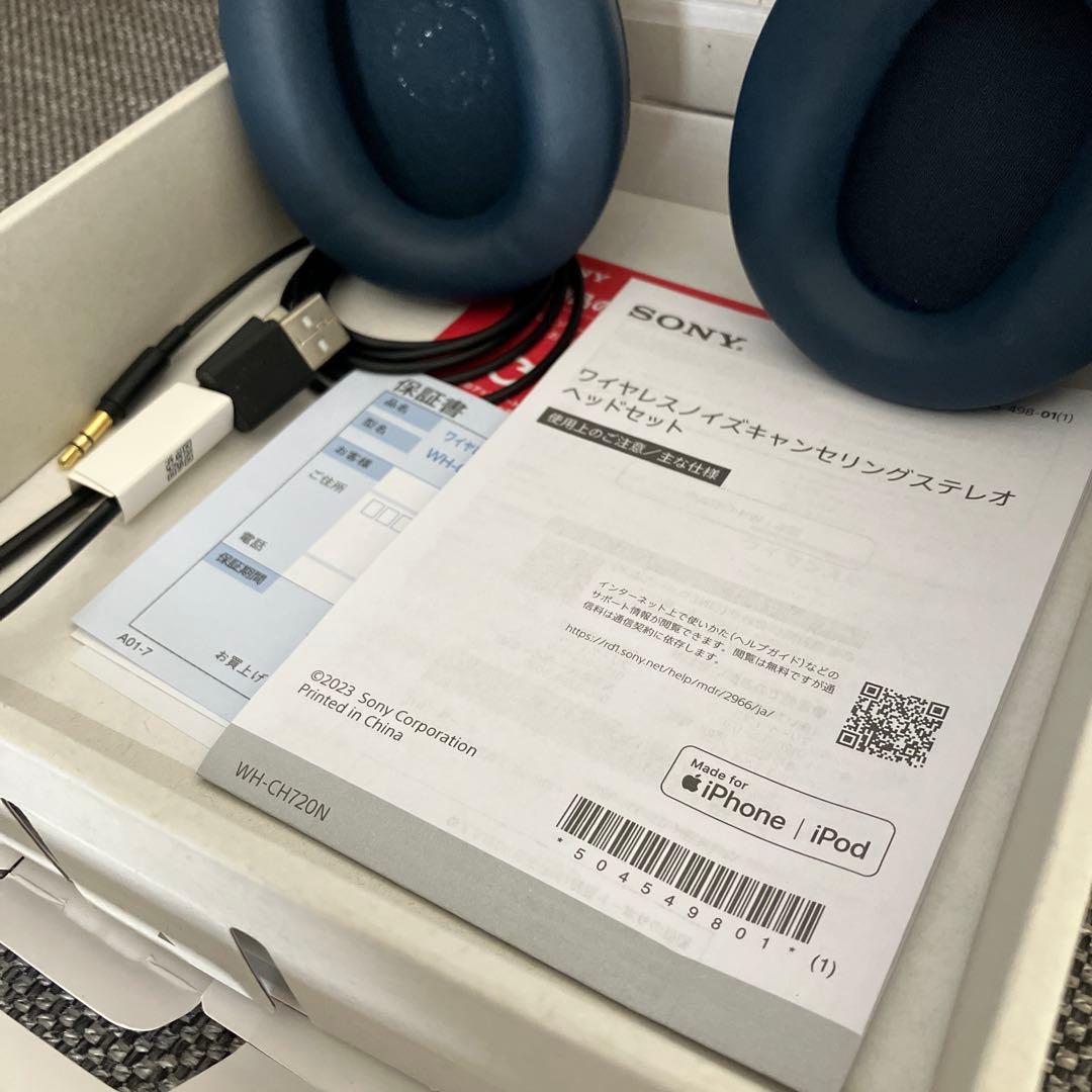 【美品】SONY WH-CH720N ワイヤレスヘッドホン