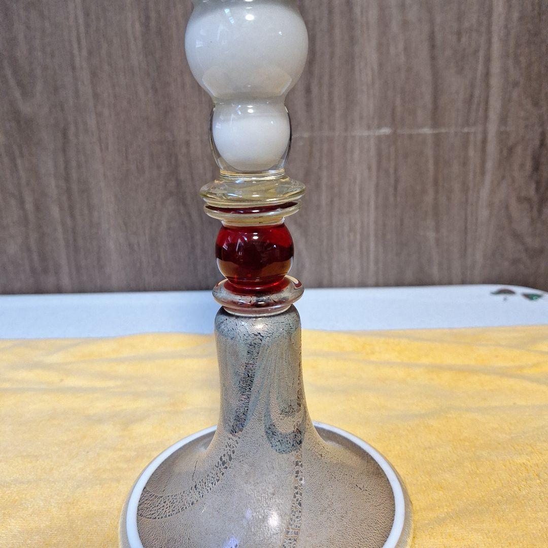 326 アンティークランプ 赤白ストライプ