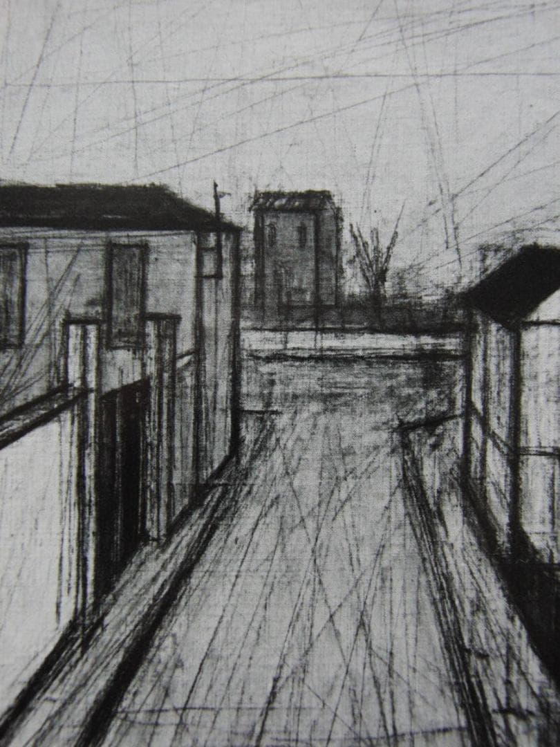 ベルナール・ビュッフェ、「Banlieue」、希少画集の額装画、人気作品