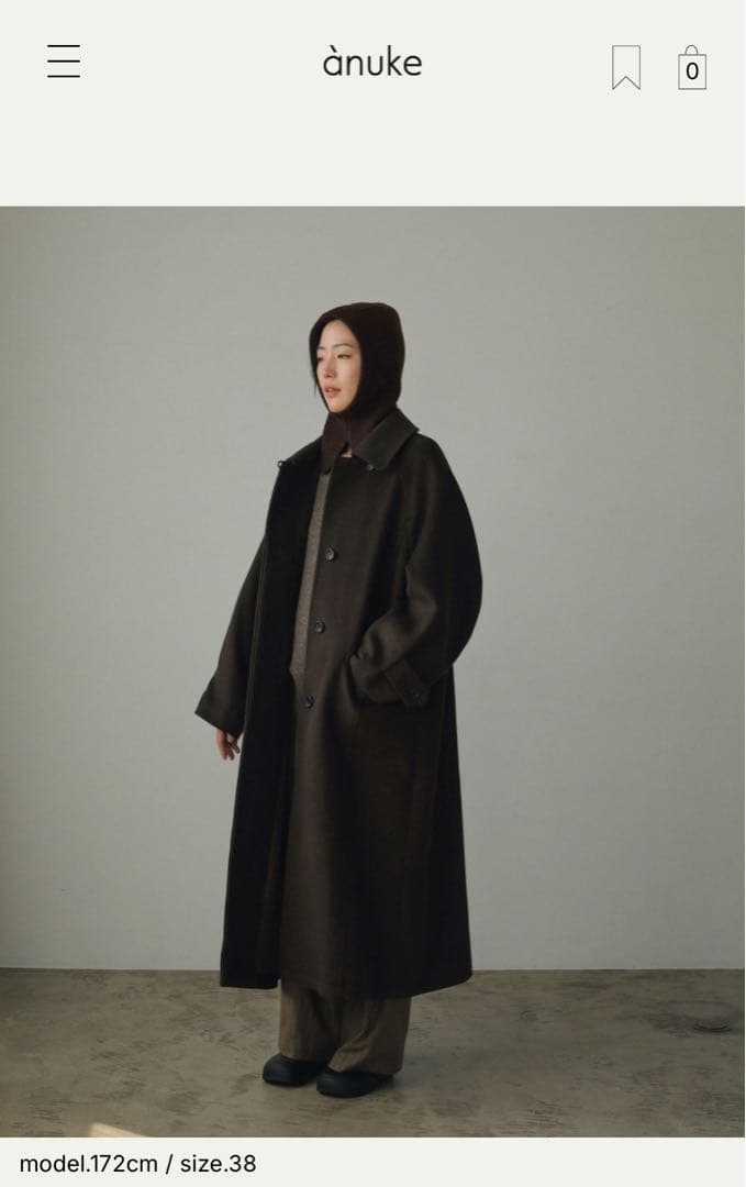 ジャケット・アウター Wool Soutiencollar Coat/anuke