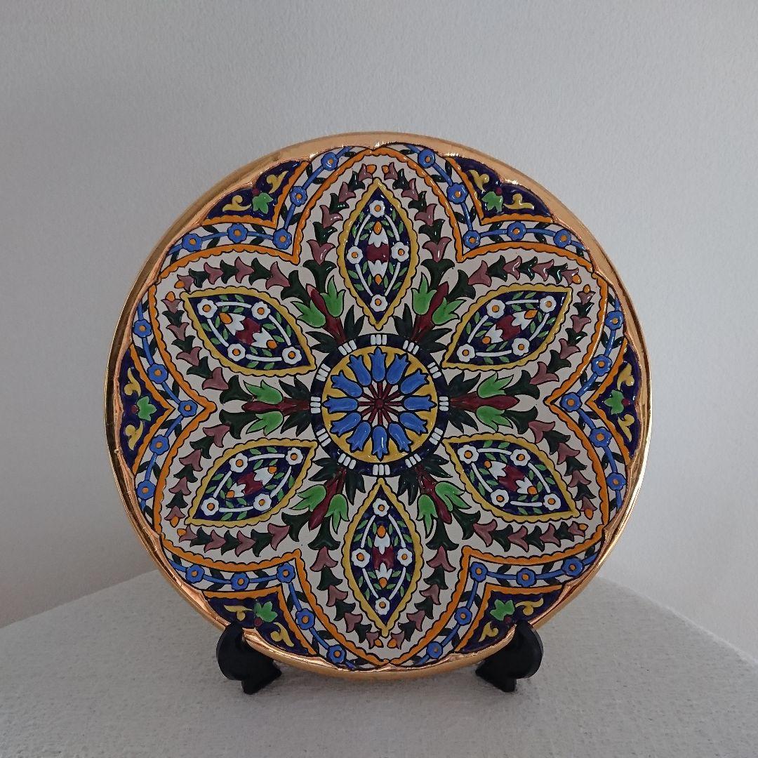 【金高騰中】PAIN スペインSEVILLA セビリア焼24k 金彩 飾皿３枚組