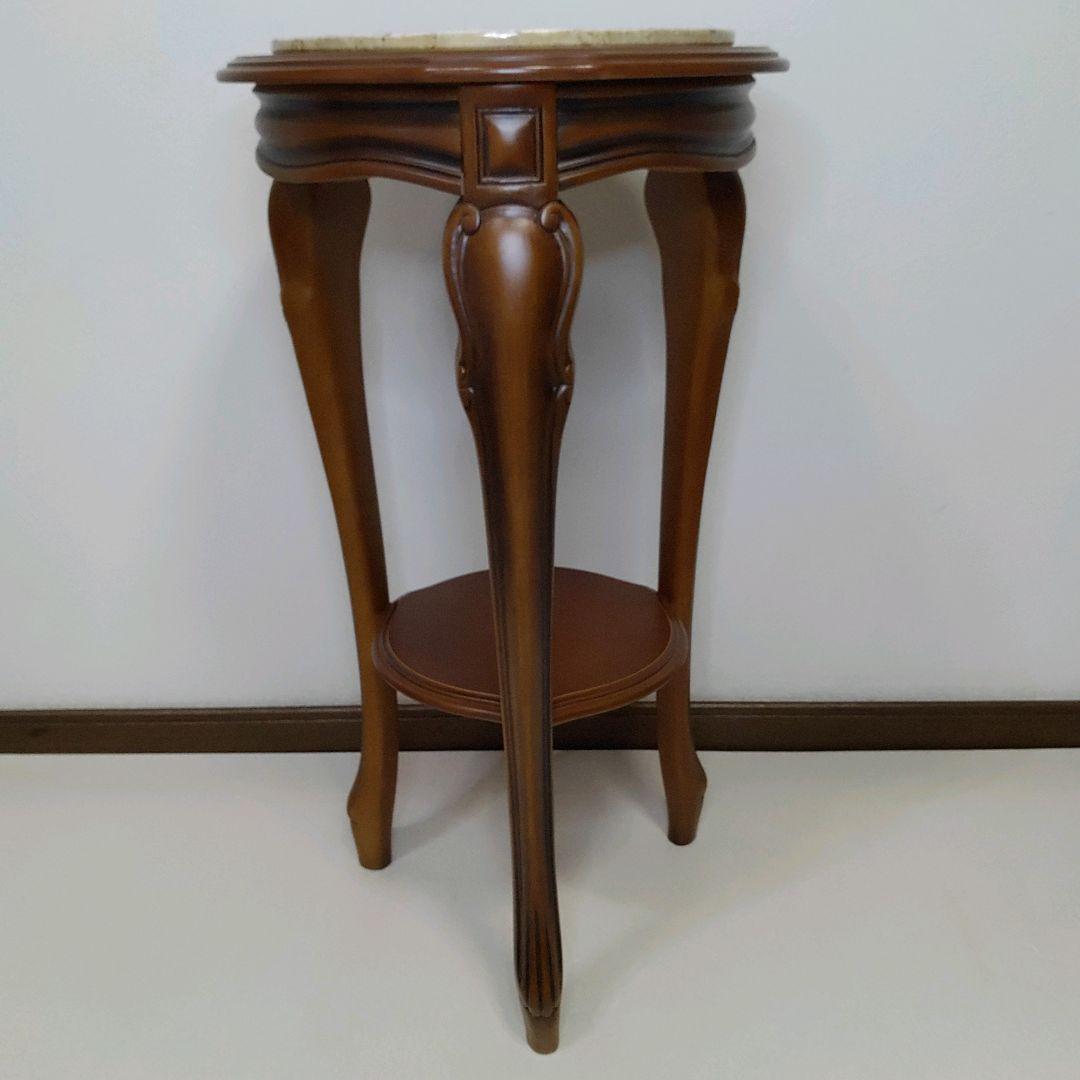 希少 美品 大理石調 サイドテーブル コンソールテーブル 花台 猫脚 送料無料