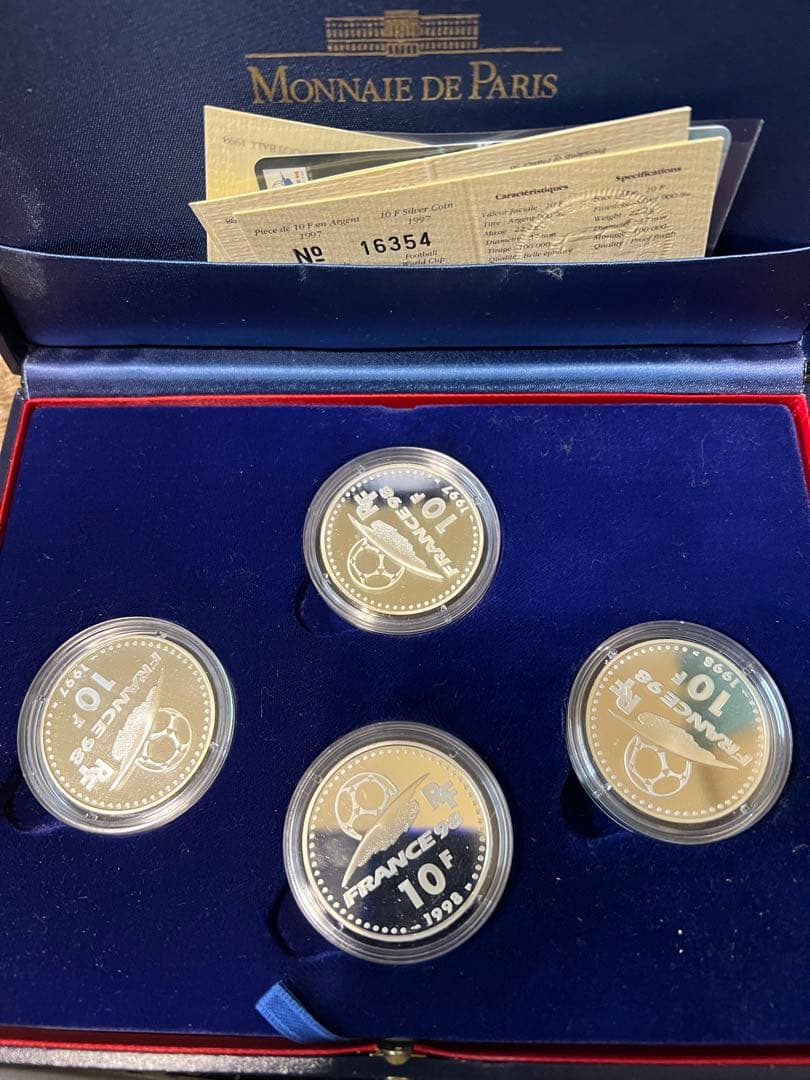 1998年ワールドカップフランス大会 公式記念 銀貨4種セット