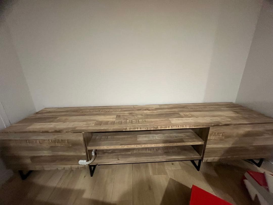 【チャイルドロック付】Lowya 180cm幅 フラットデザイン テレビボード