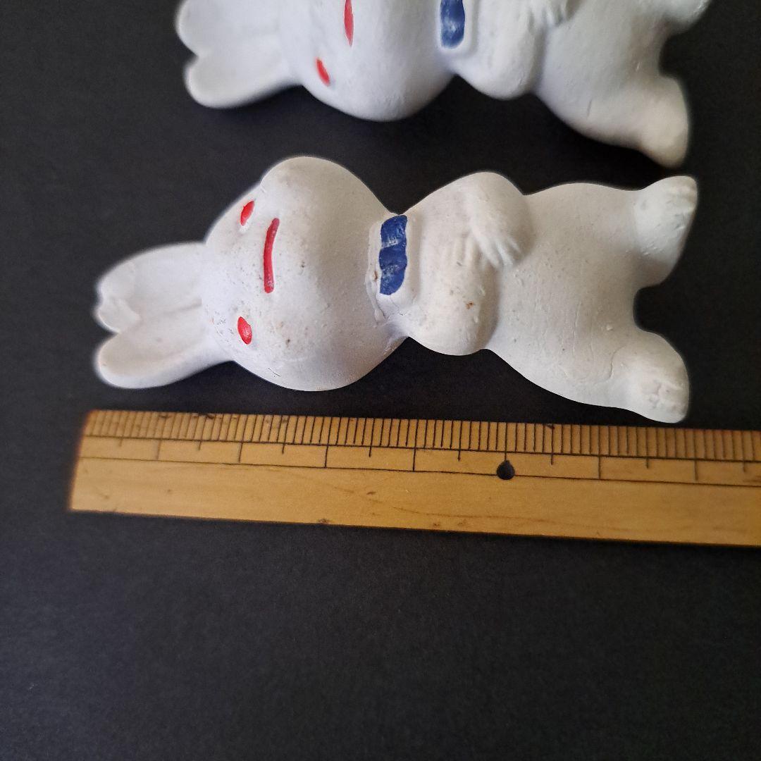 初期ピョンちゃん 　超希少　素焼 白ピョンちゃん　1950…60年二体　エスエス