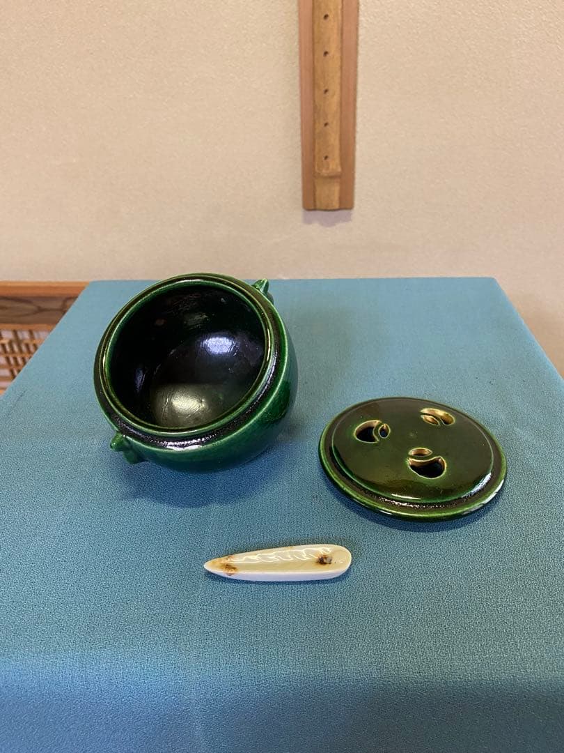 【本日限定】茶道具/三ツ具足 青楽 利休忌 松楽窯