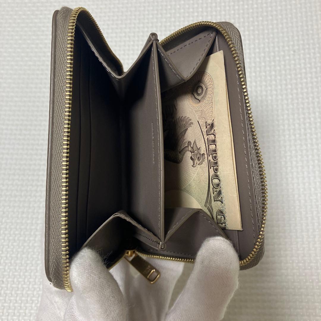 未使用　CELINE セリーヌ　レザーミニ財布　グレージュ　ミニウォレット