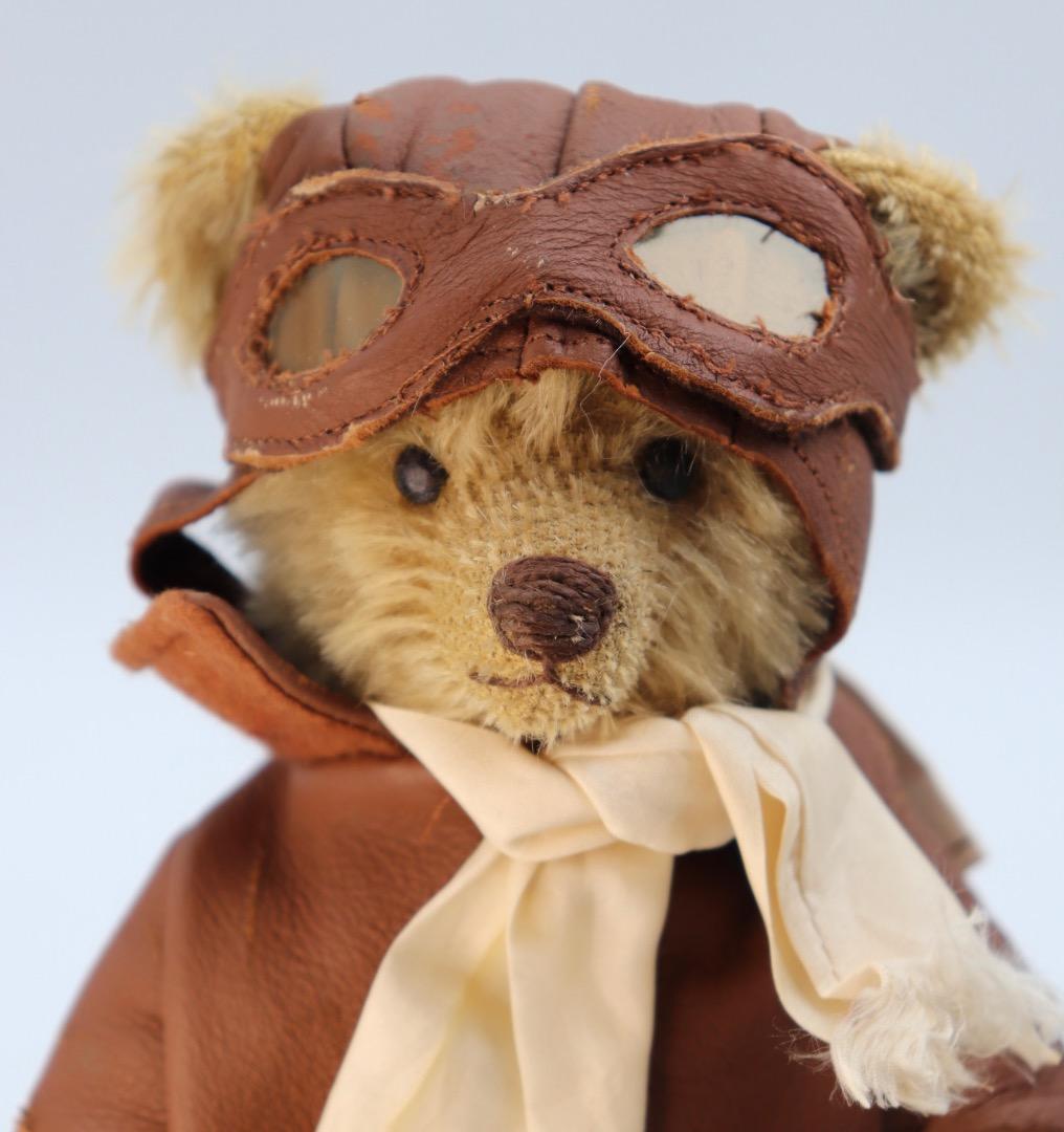 アーティストベア OLD FLYER イギリスSue Lain作 本革ジャケット