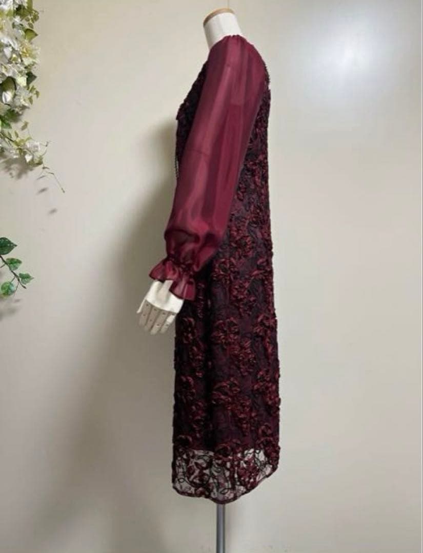 新品東京ソワールMARIKO KOHGA 日本製　高級刺繍レースドレスワンピース