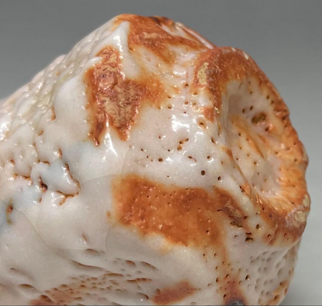 林正太郎　志野焼　ぐい呑　四方桟共箱　共布　栞 　d9431