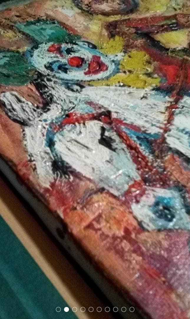 巨匠アンリ·ダンティ真作馬に乗るピエロ油彩変形20号ピカソですアトリエに住んだ