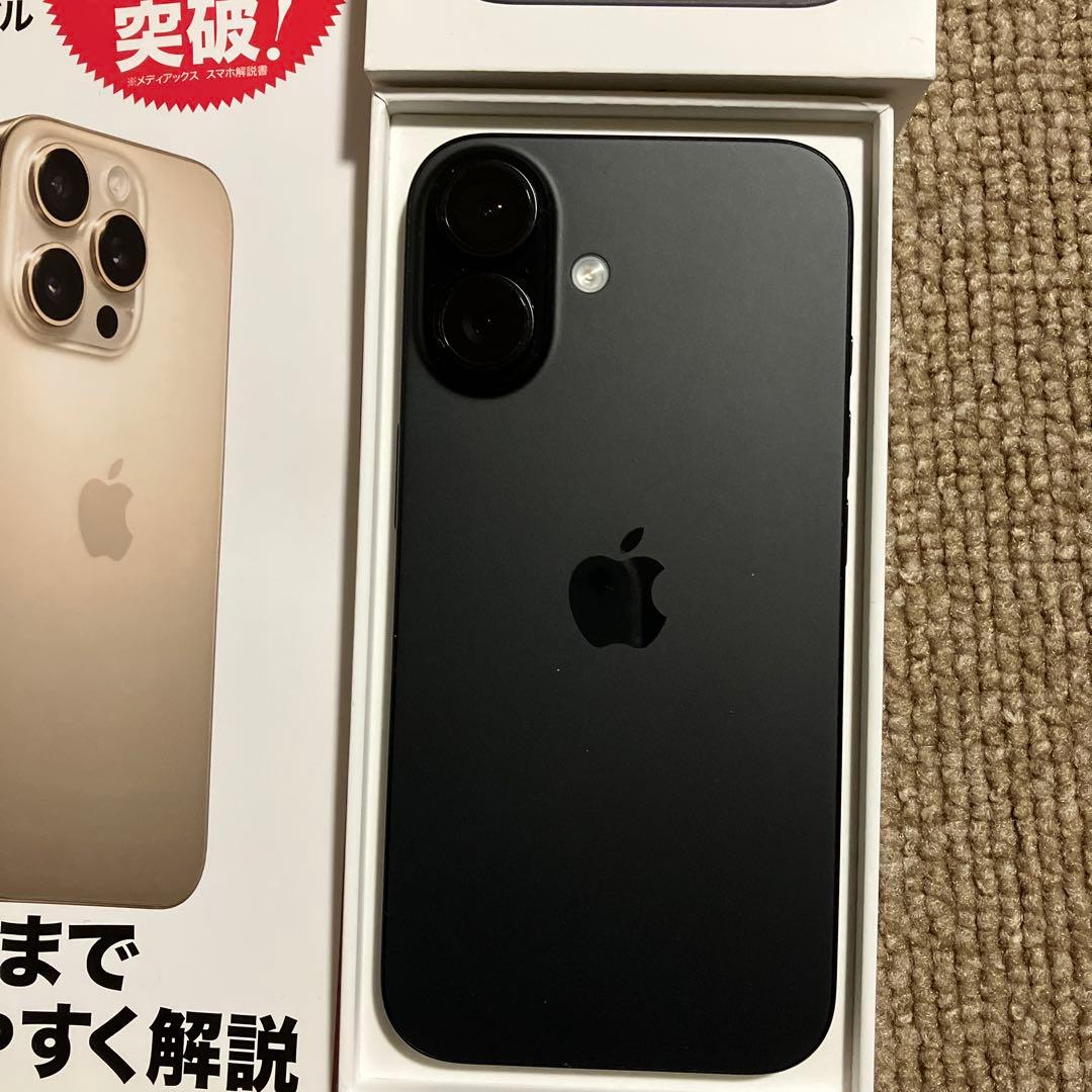 極美品IPhone 16. 128GBブラック　simフリ バッテリー100%、