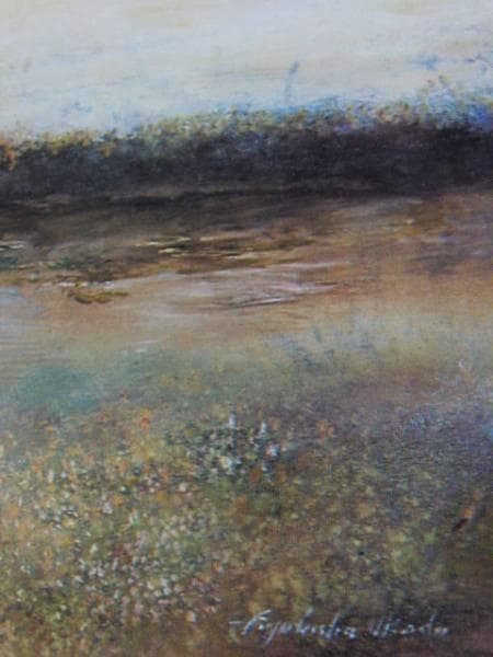 岡田旭峰、羊飼い、希少画集画、新品高級額、額装付、状態良好、油彩 風景