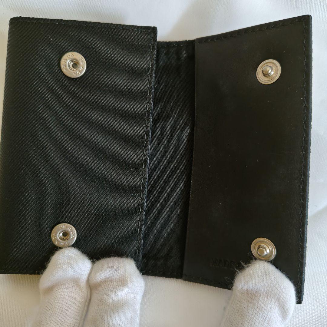 美品　PRADA ブラック ナイロン 6連 キーケース　箱付き 三角ロゴプレート