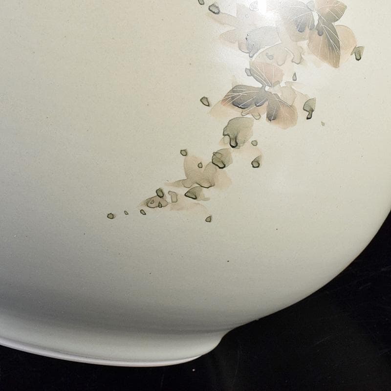 九谷焼　伝統工芸士　中村陶志人作　色絵　花雀文瓶　箱蓋無し　C　R7743B