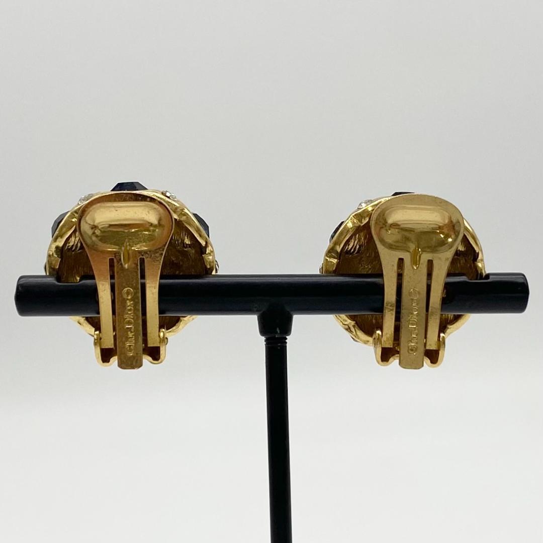 クリスチャンディオール イヤリング両耳 マルチカラー ラインストーン ゴールド