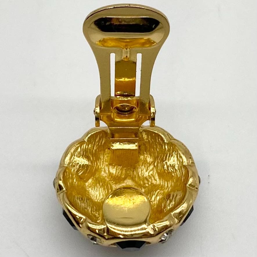 クリスチャンディオール イヤリング両耳 マルチカラー ラインストーン ゴールド