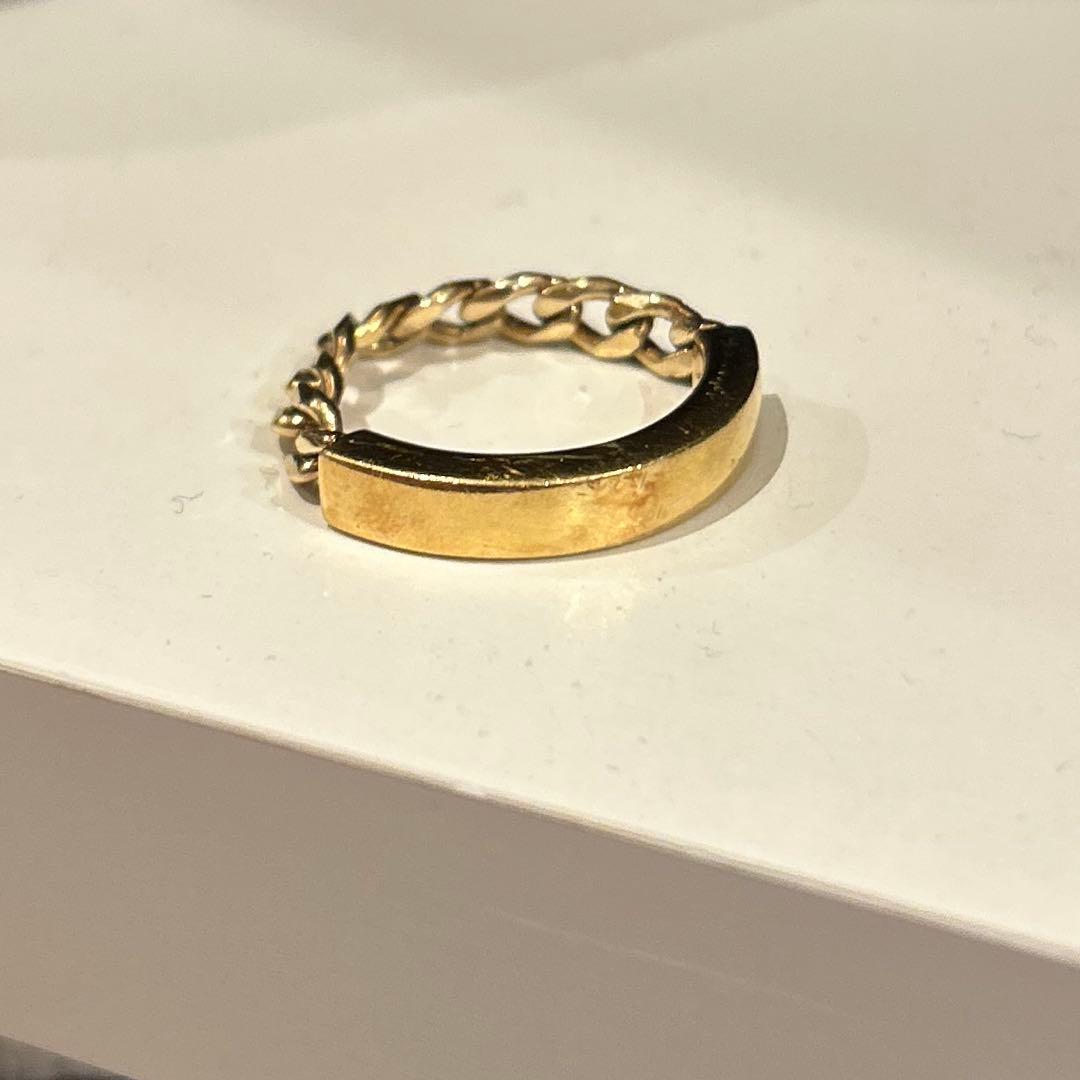 美品【BOTTEGA VENETA】ゴールドリング　メンズ