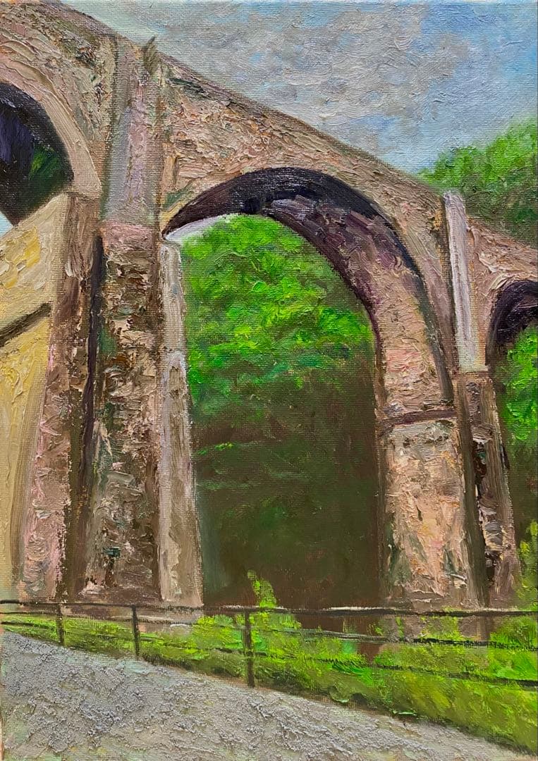 めがね橋 F4 油彩画 風景画 絵画 oil painting art