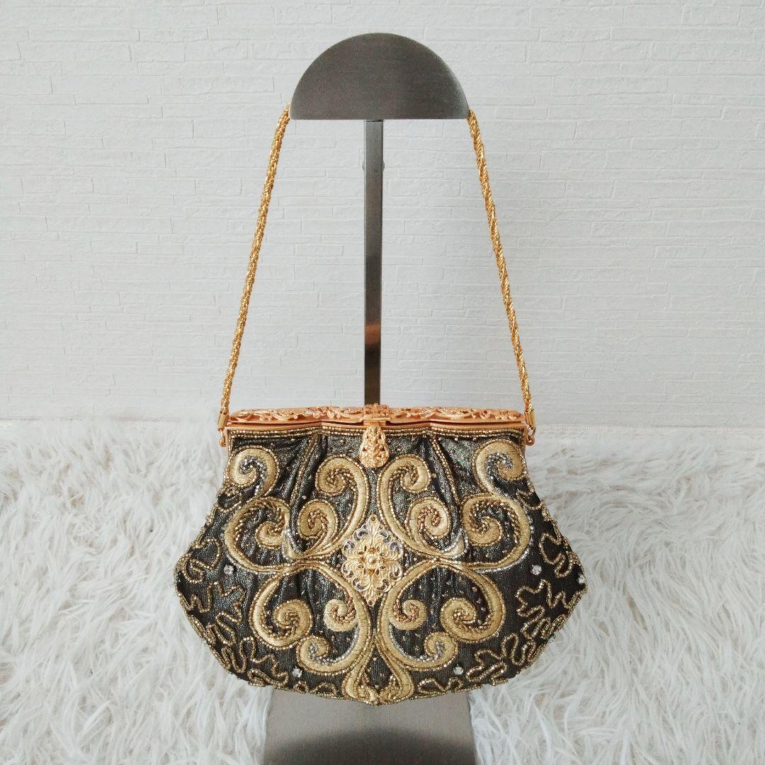 極美品❉ 花井幸子 YUKIKO HANAI パーティーバッグ ビーズ 刺繍
