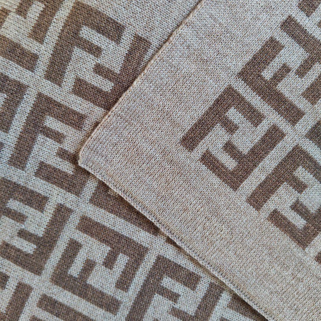 Fendi ロゴマフラー ブラウン系 大判