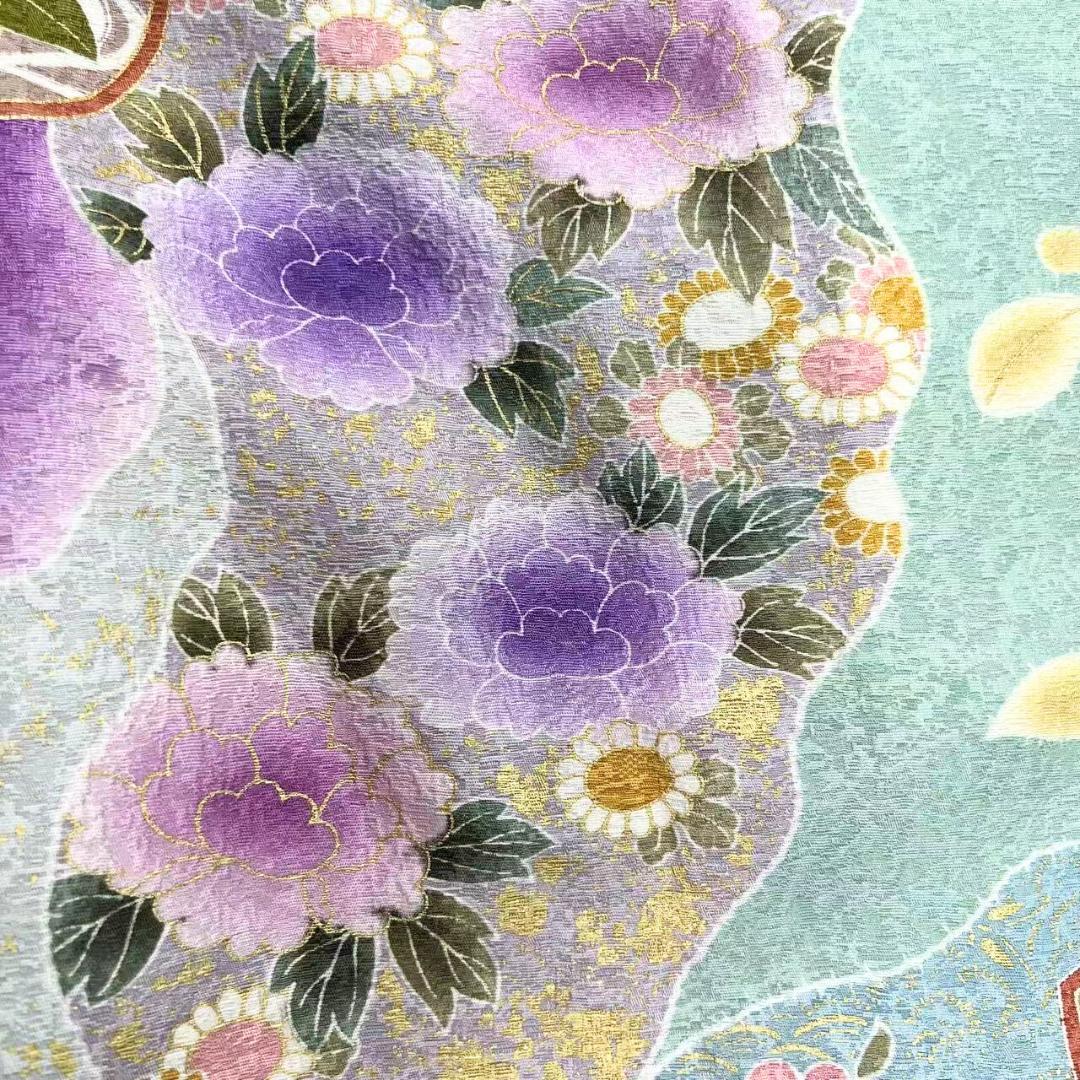 ≪早い者勝ち≫ 振袖セット 成人式 正絹 古典柄 振袖 紫 S*122 ●