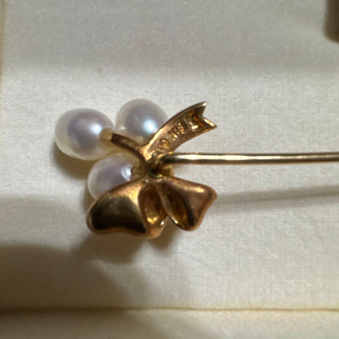 TASAKIタサキ ピンブローチ パール K18 ケース付き