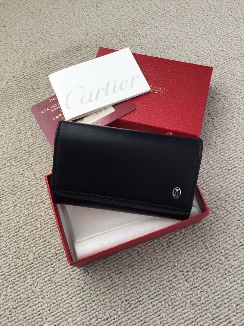 正規品 カルティエ Cartier 黒 レザー キーケース