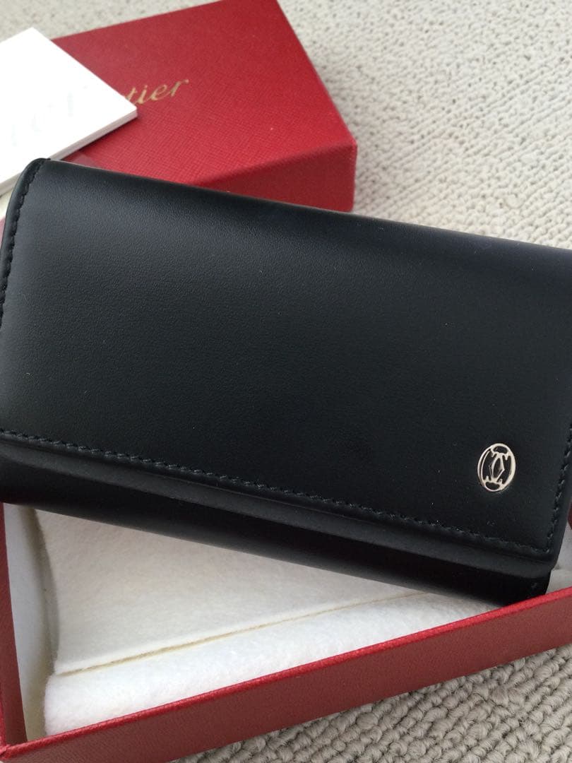 正規品 カルティエ Cartier 黒 レザー キーケース