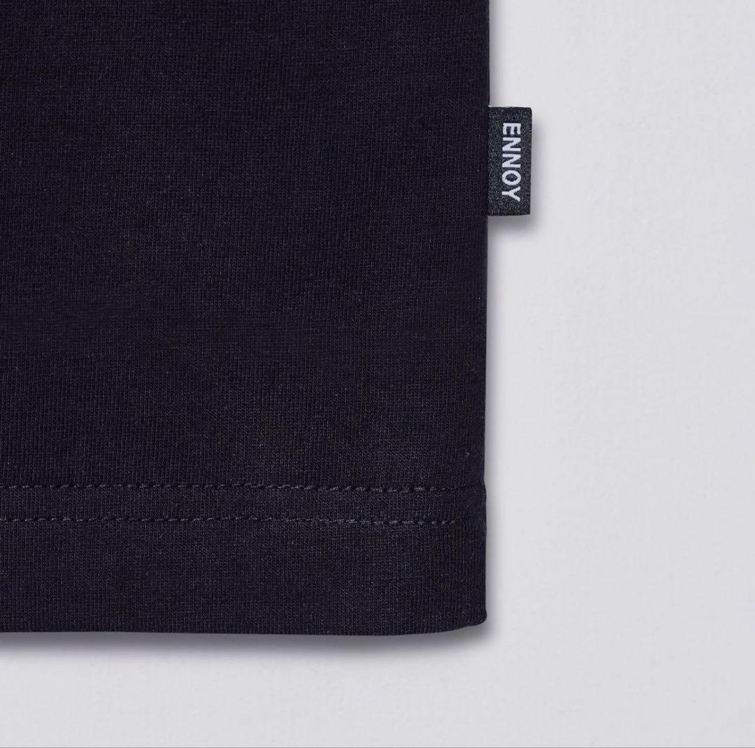 25ss 新品 エンノイ CIRCLE E DRIP T-SHIRTブラック L