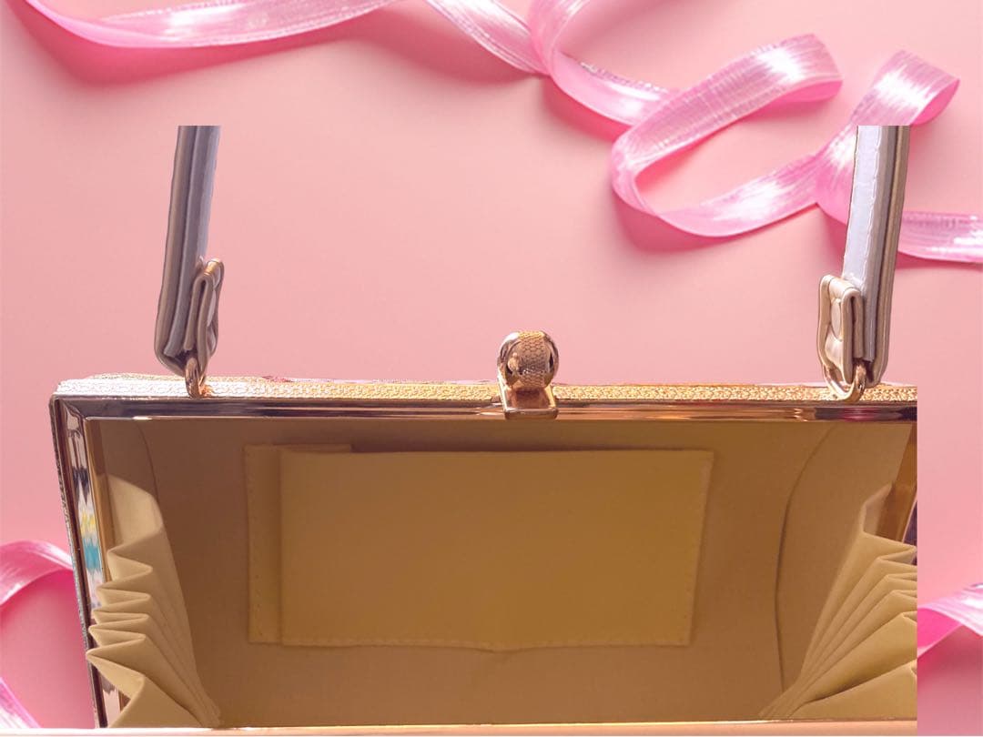 和装用花柄金色バッグと草履セット　合計2点