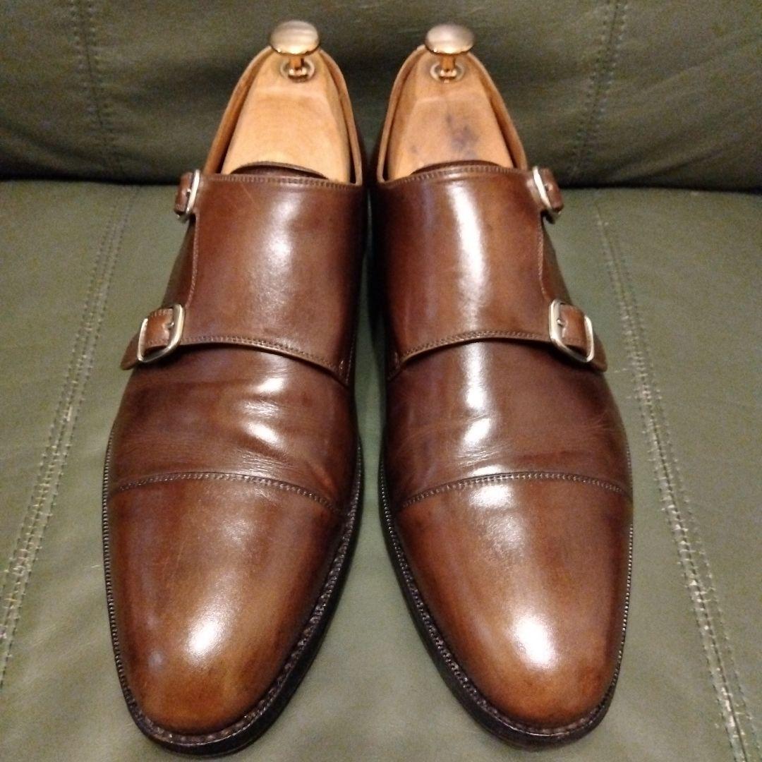 ヤンコ　YANKO　ダブルモンクストラップ　タバコブラウン　UK8　27.0cm