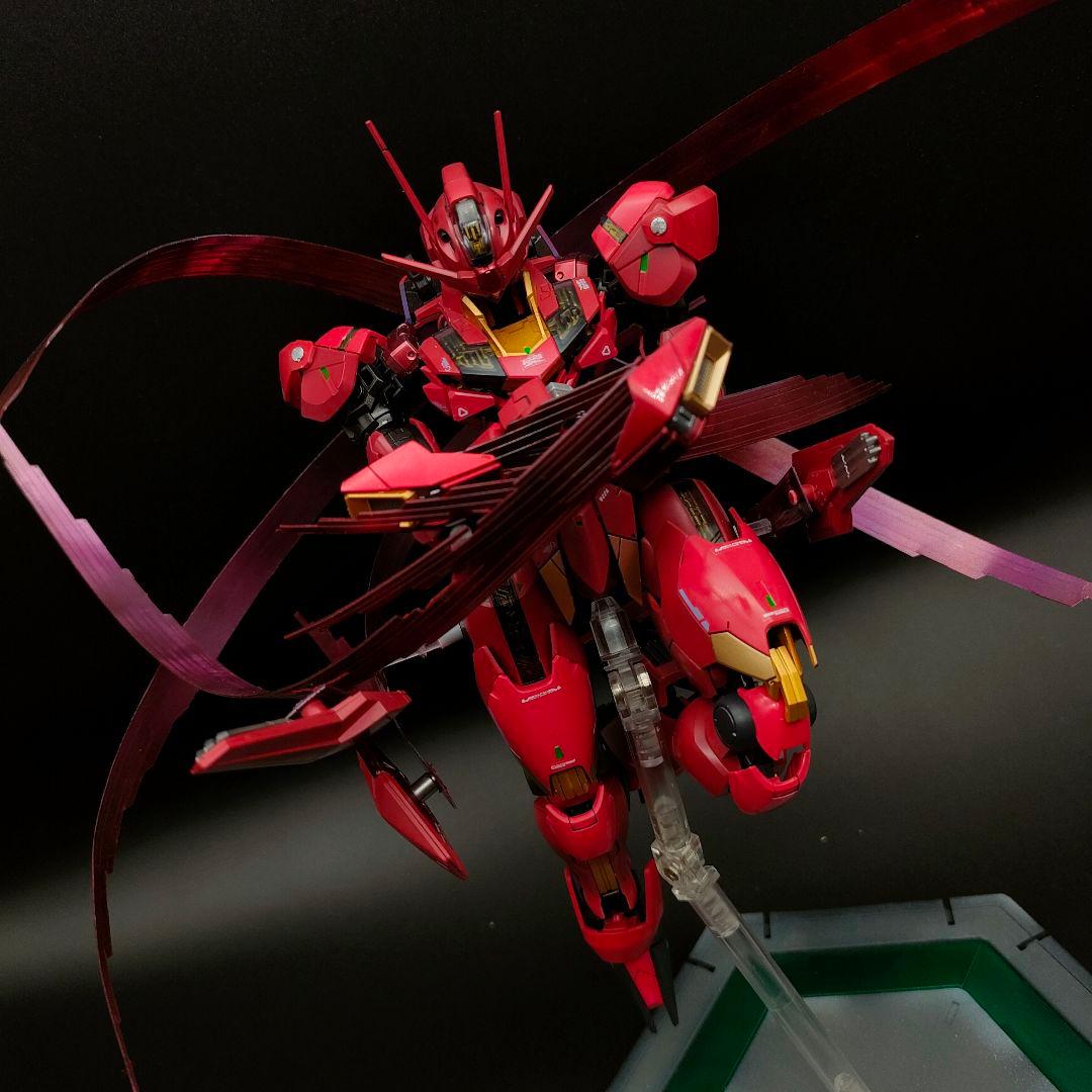 水星の魔女　ガンダムエアリアル　フルメカニクス　赤いガンダム　【全塗装完成品】