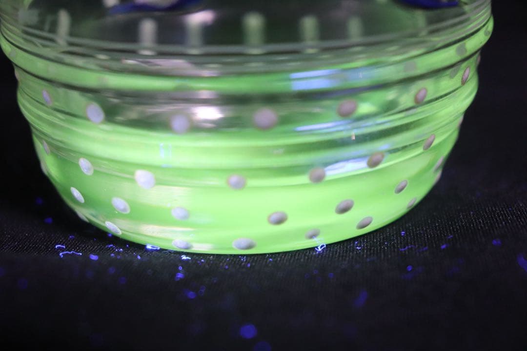 1840年代　アールデコエナメル彩燕紋小瓶　ウランガラス　アンティーク0907