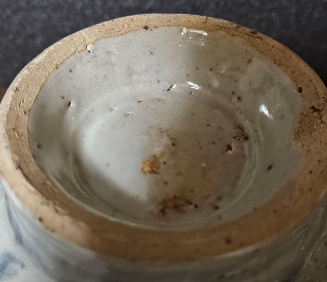 16C.頃　中国古陶磁器　南方系　古安南　宋胡録　青華　安南染付　花文様　酒会壺