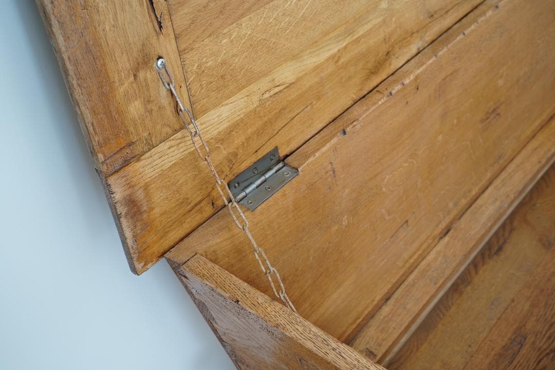 【値下げ】テーブル収納　アンティーク　オーク材　古道具