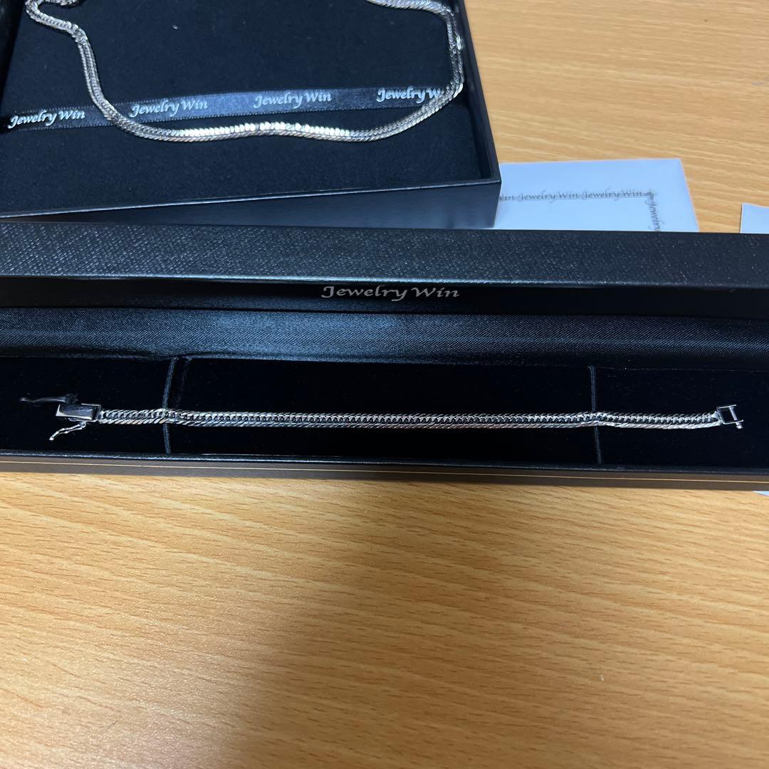 喜平　プラチナ12面トリプル　PT850 ブレスレット11g moko