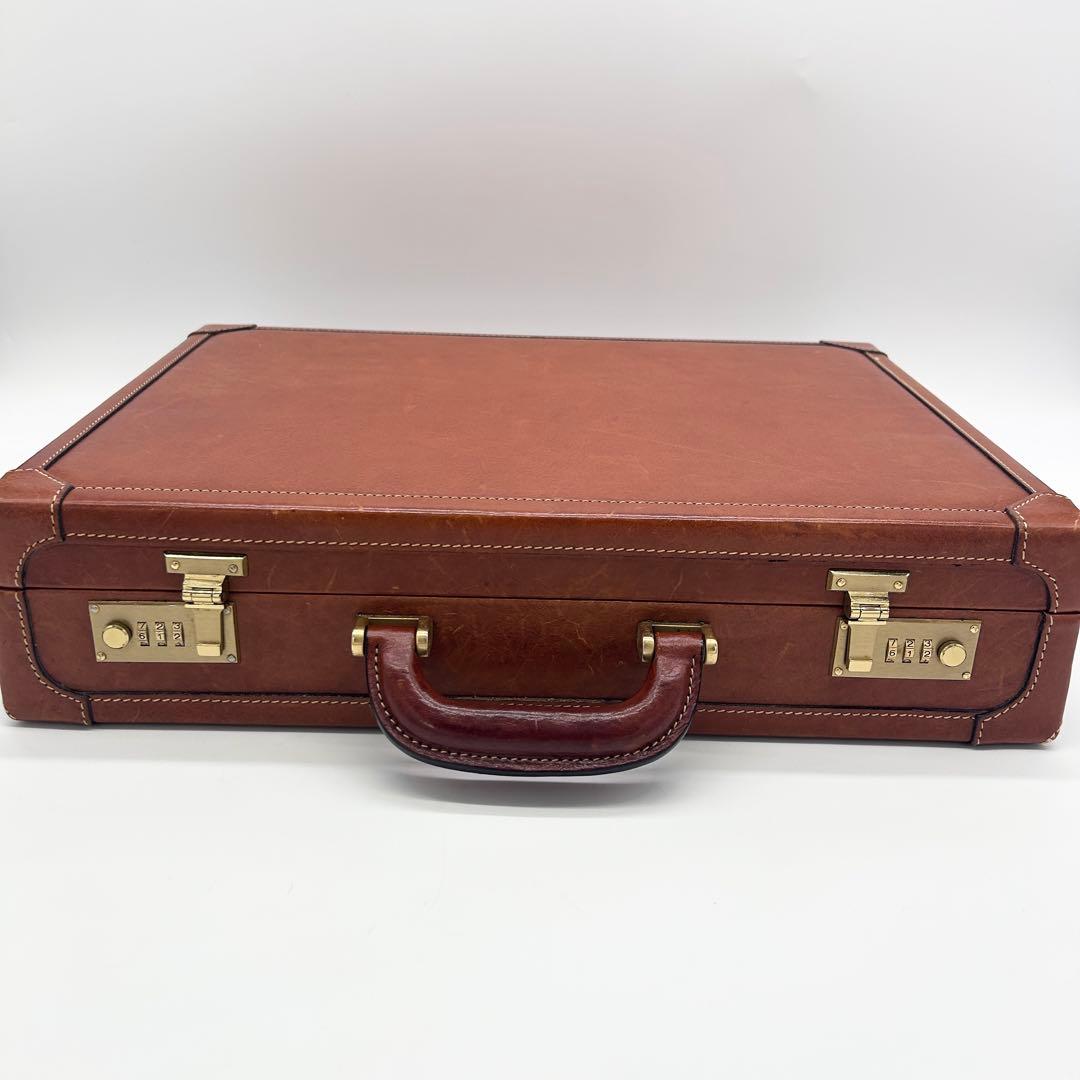C156 良品 イタリア製 i Santi 本革 アタッシュケース 茶 金具
