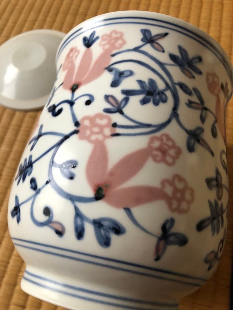 水指　青花釉裏紅　一位窯　田中一晃　氏作　共箱入