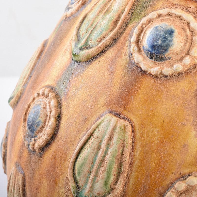 中国　唐三彩　蓋壷　飾壷　C　R8561H