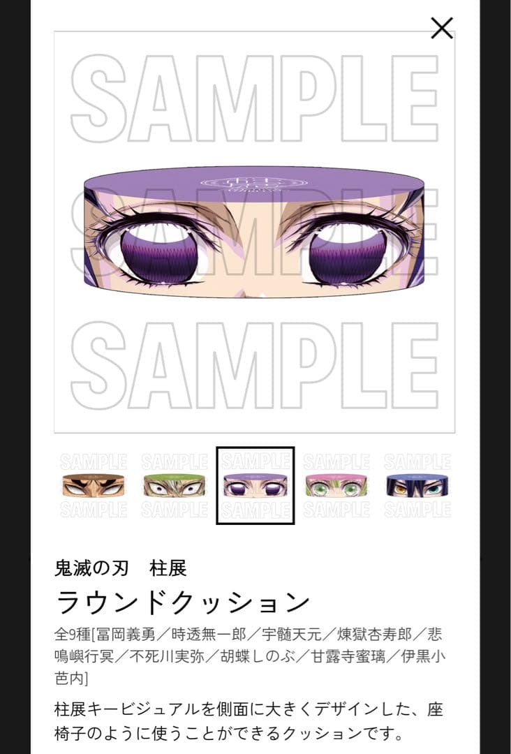 鬼滅の刃 柱展 ラウンドクッション 全９種