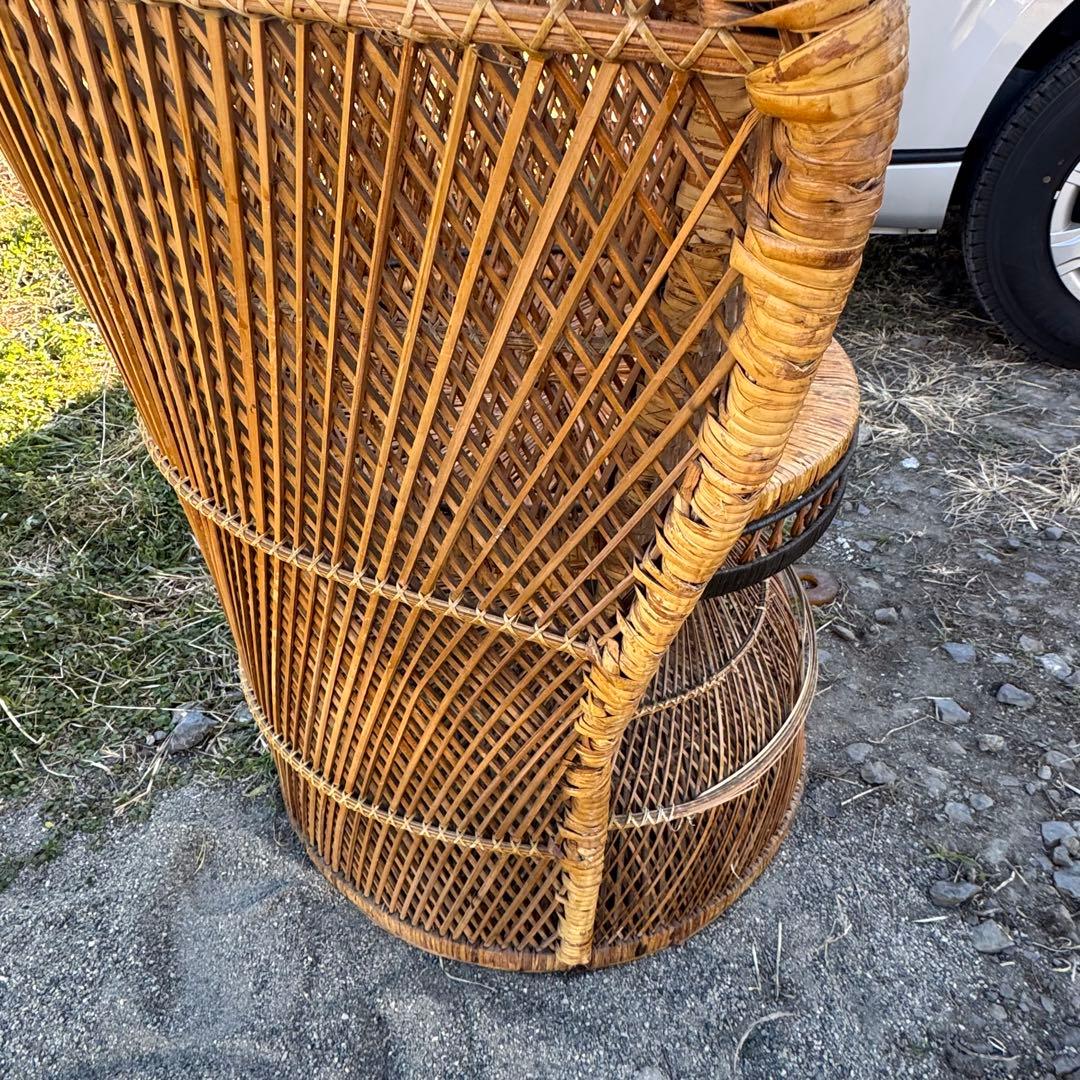 ピーコックチェア 籐家具リゾートエマニエルチェア ラタン アンティーク レトロ